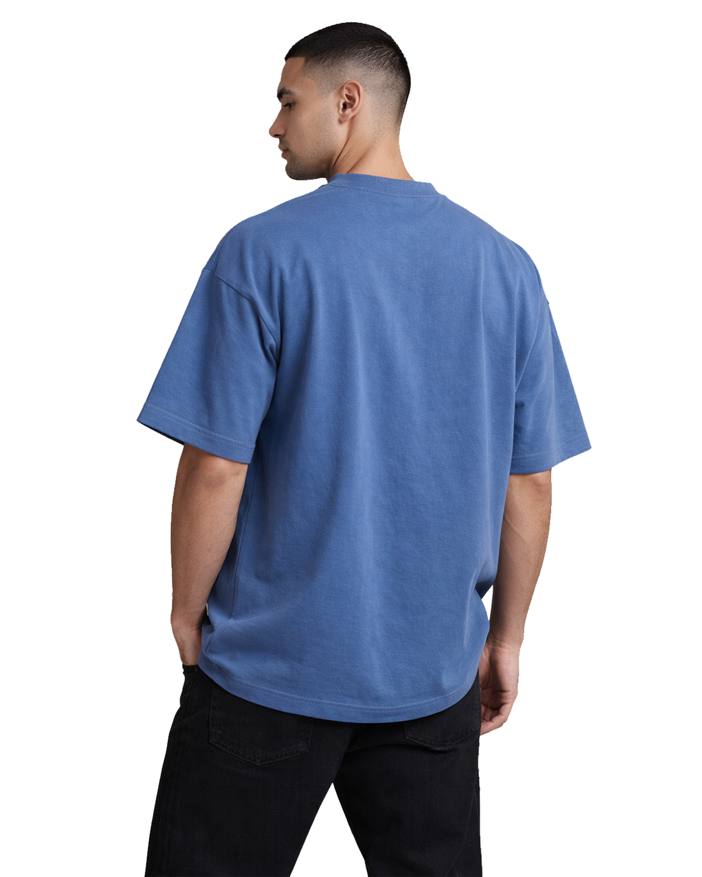 Steel Blue Oversized T-Shirt for Men | Premium Cotton Solid Oversized T-Shirt