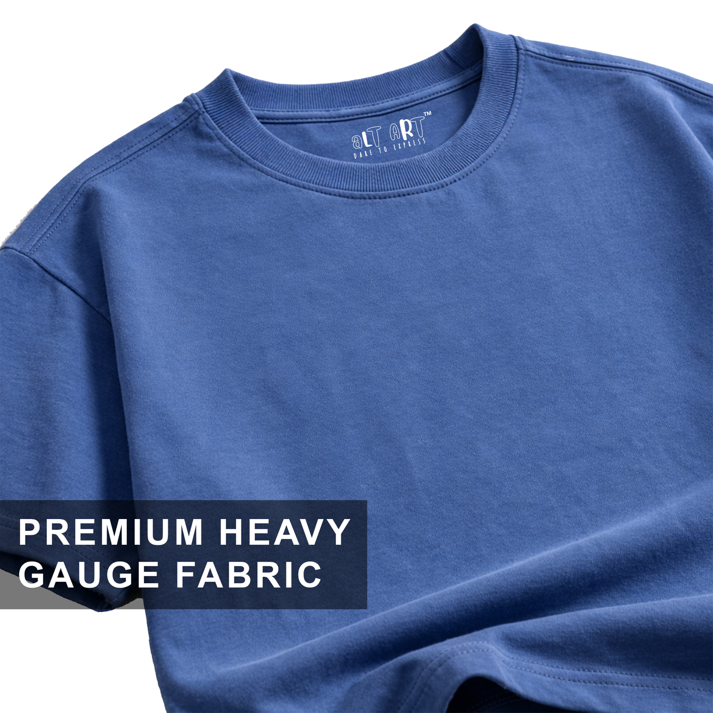 Steel Blue Oversized T-Shirt for Women | Premium Cotton Solid Oversized T-Shirt