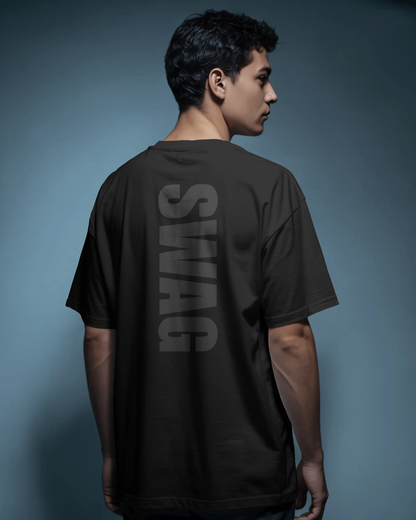 Swag Reflective Print Oversized T-Shirt for Men | Reflective Print Oversized T-Shirt