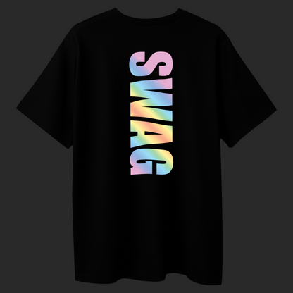 Swag Reflective Oversized T-Shirt for Women | Reflective Print T-Shirt