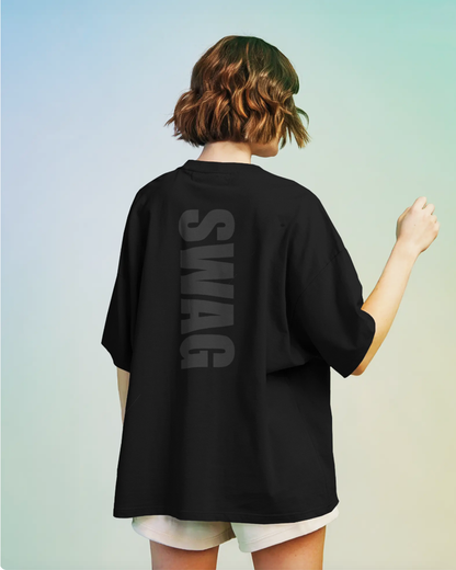 Swag Reflective Oversized T-Shirt for Women | Reflective Print T-Shirt