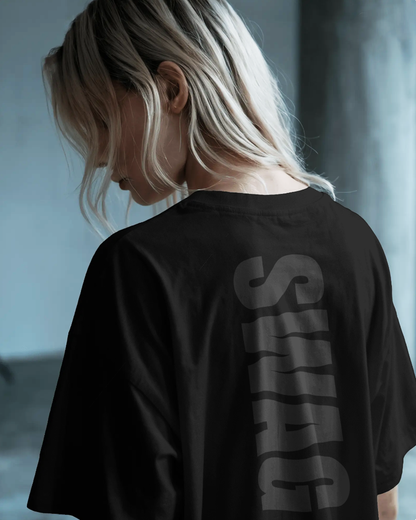 Swag Reflective Oversized T-Shirt for Women | Reflective Print T-Shirt
