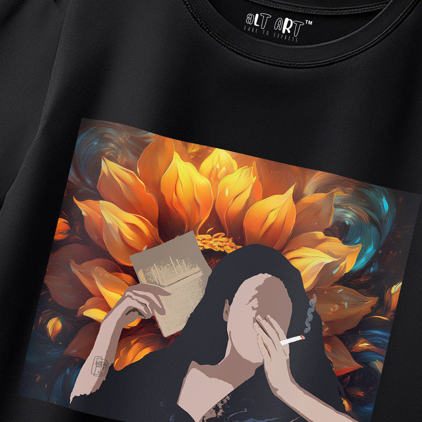 Wild Bloom Oversized T-Shirt for Women - Exclusive Artwork T-shirt