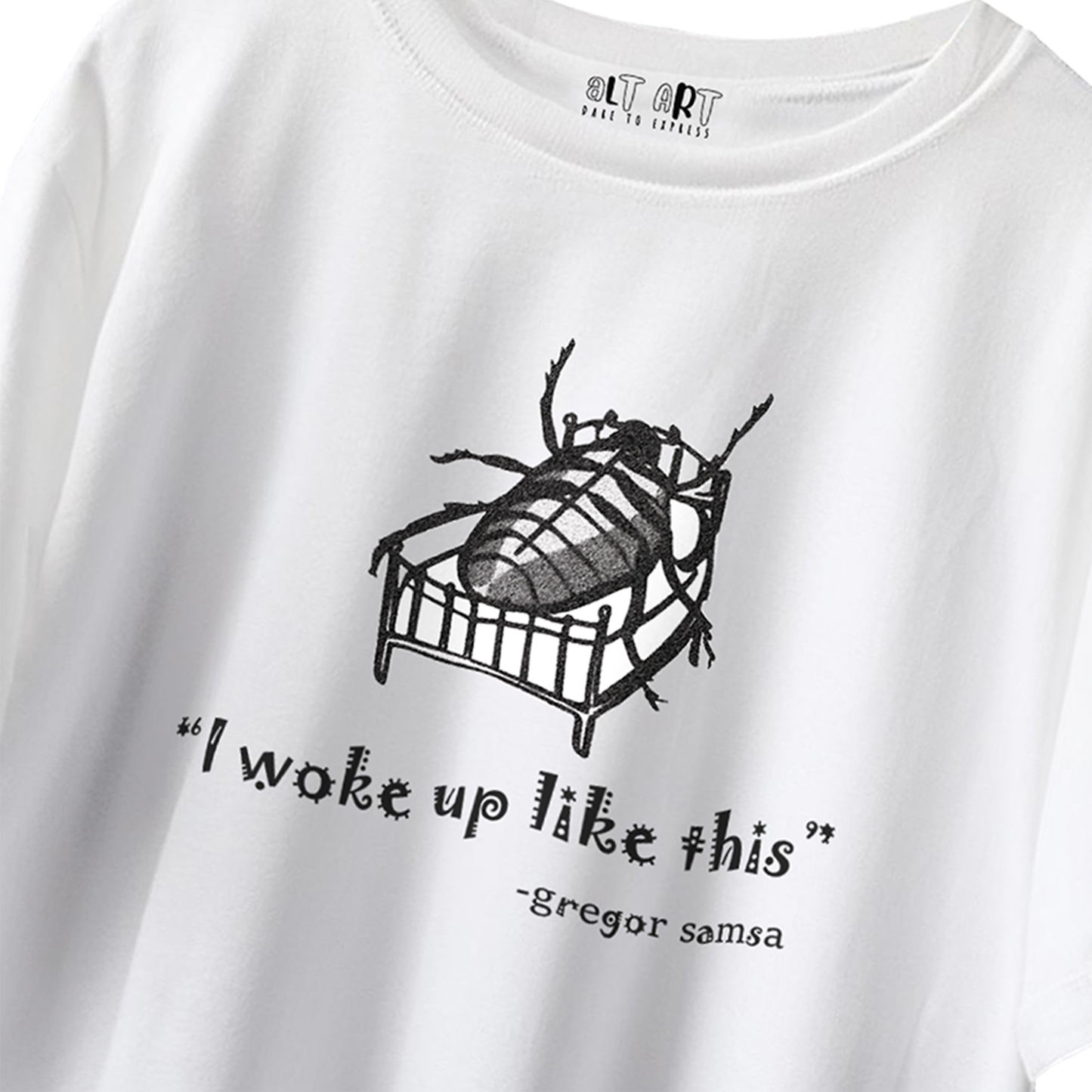 Kafka I Woke Up Like This T-Shirt for Men & Boys – White Literary Graphic Tee  Existential Streetwear