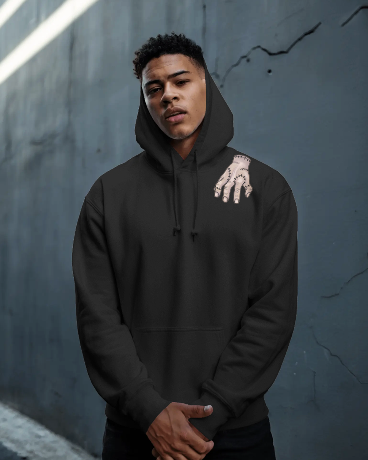 Wednesday Hand Thing Hoodie for Men | Gothic Graphic Streetwear Hoodie India