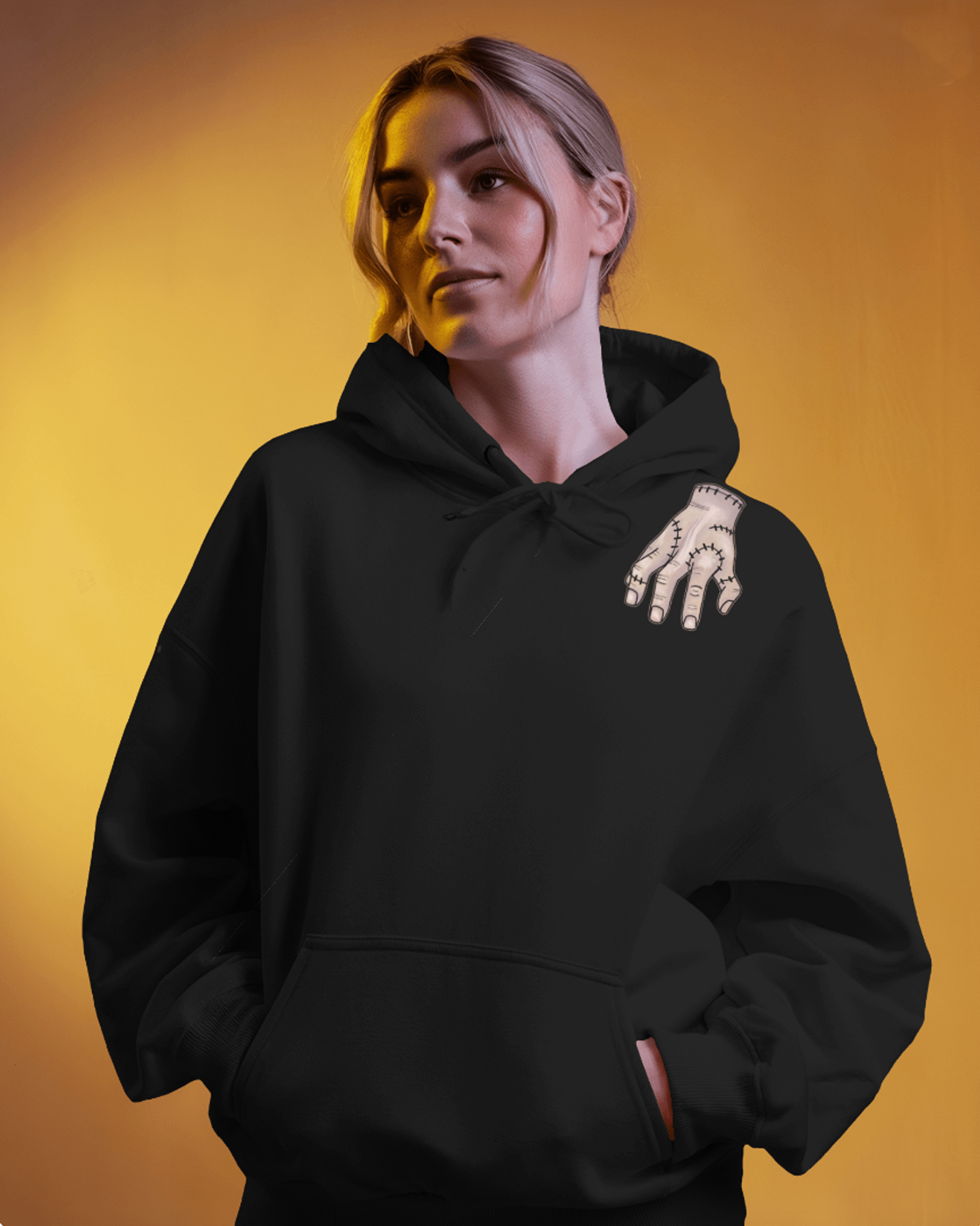 Wednesday Hand Thing Hoodie for Women | Gothic Graphic Streetwear Hoodie India