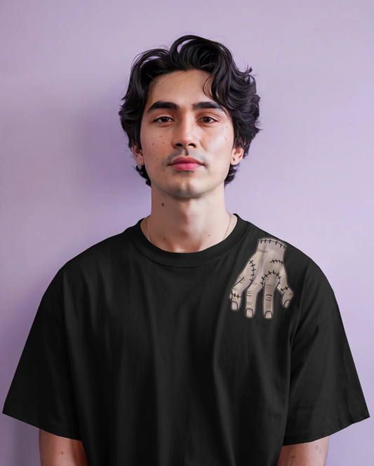 Wednesday Oversized Black T-Shirt for Men – Dark Streetwear Graphic Printed T-Shirt