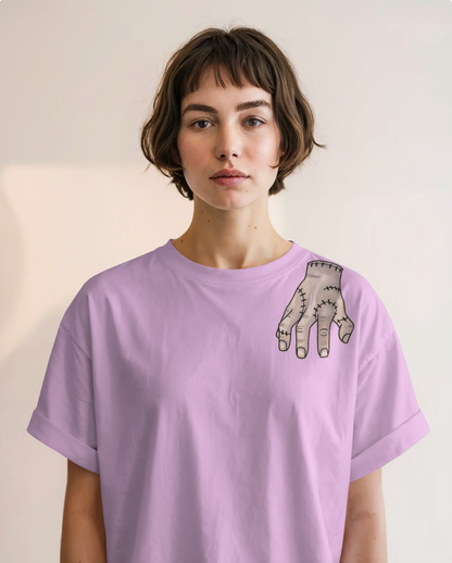 Wednesday Lavender Oversized T-Shirt for Women | Gothic Oversized T-Shirt for Girls