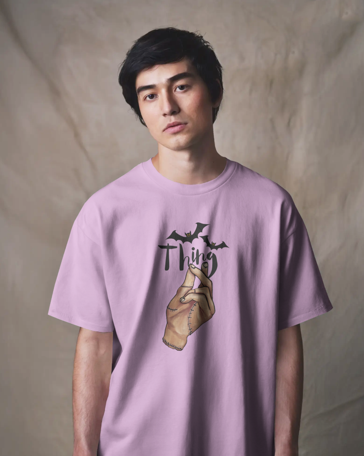 Wednesday Thing Oversized T-Shirt for Men | Lavender Gothic Streetwear T-Shirt