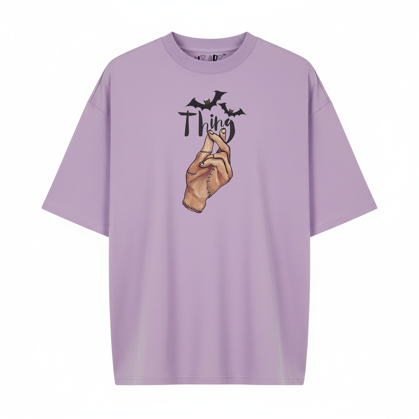 Wednesday Thing Oversized T-Shirt for Men | Lavender Gothic Streetwear T-Shirt