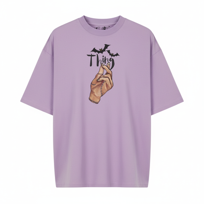 Wednesday Thing Oversized T-Shirt for Men | Lavender Gothic Streetwear T-Shirt