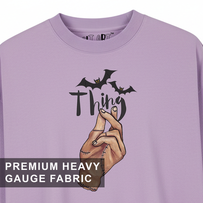 Wednesday Thing Oversized T-Shirt for Men | Lavender Gothic Streetwear T-Shirt