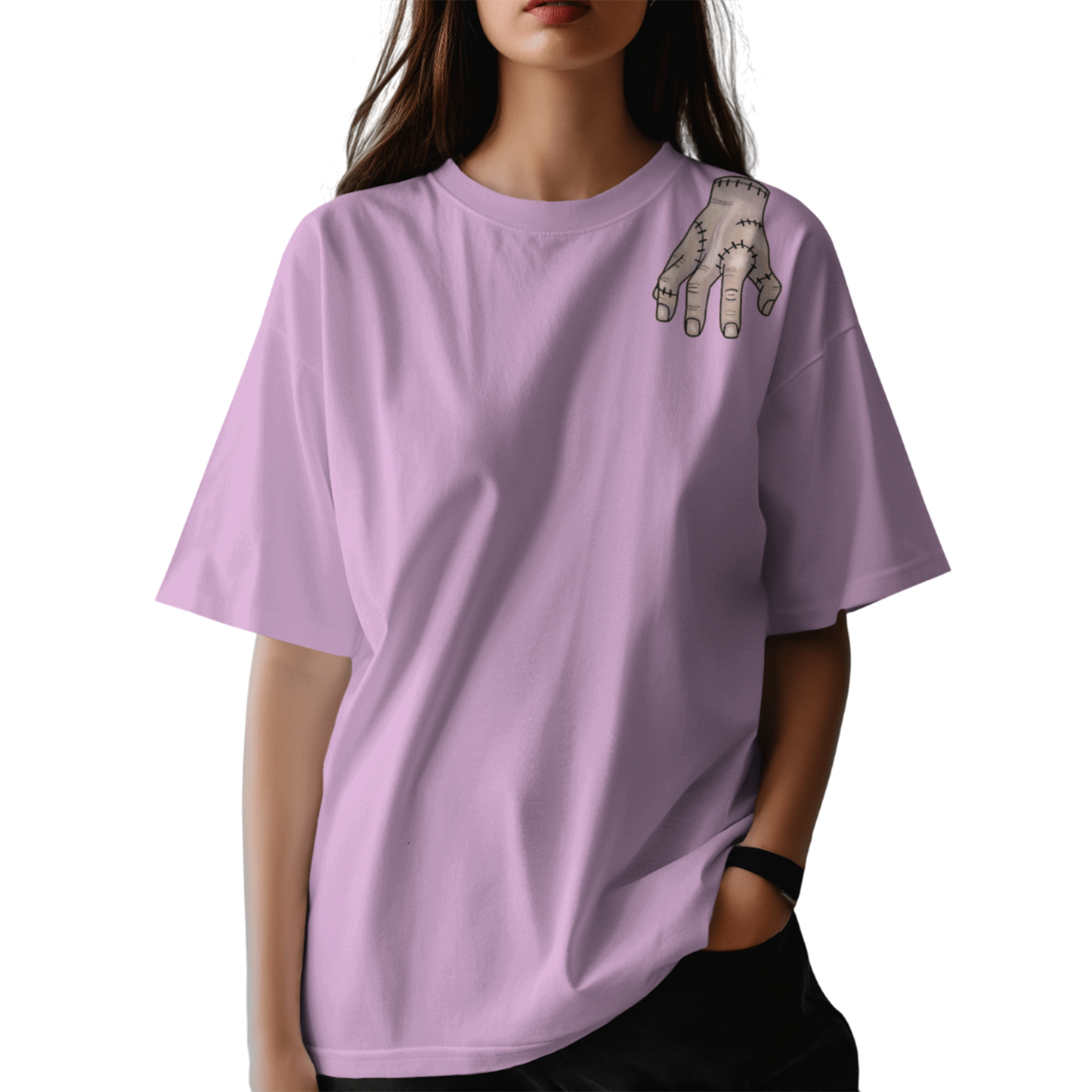 Wednesday Lavender Oversized T-Shirt for Women | Gothic Oversized T-Shirt for Girls