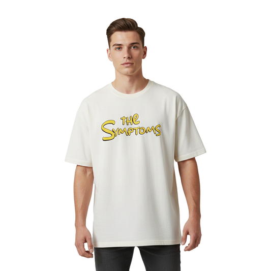 The Symptoms White Oversized T-Shirt for Men Funny Quote Tee