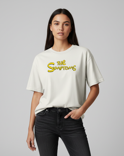 The Symptoms White Oversized T-Shirt for Women Funny Aesthetic Tee