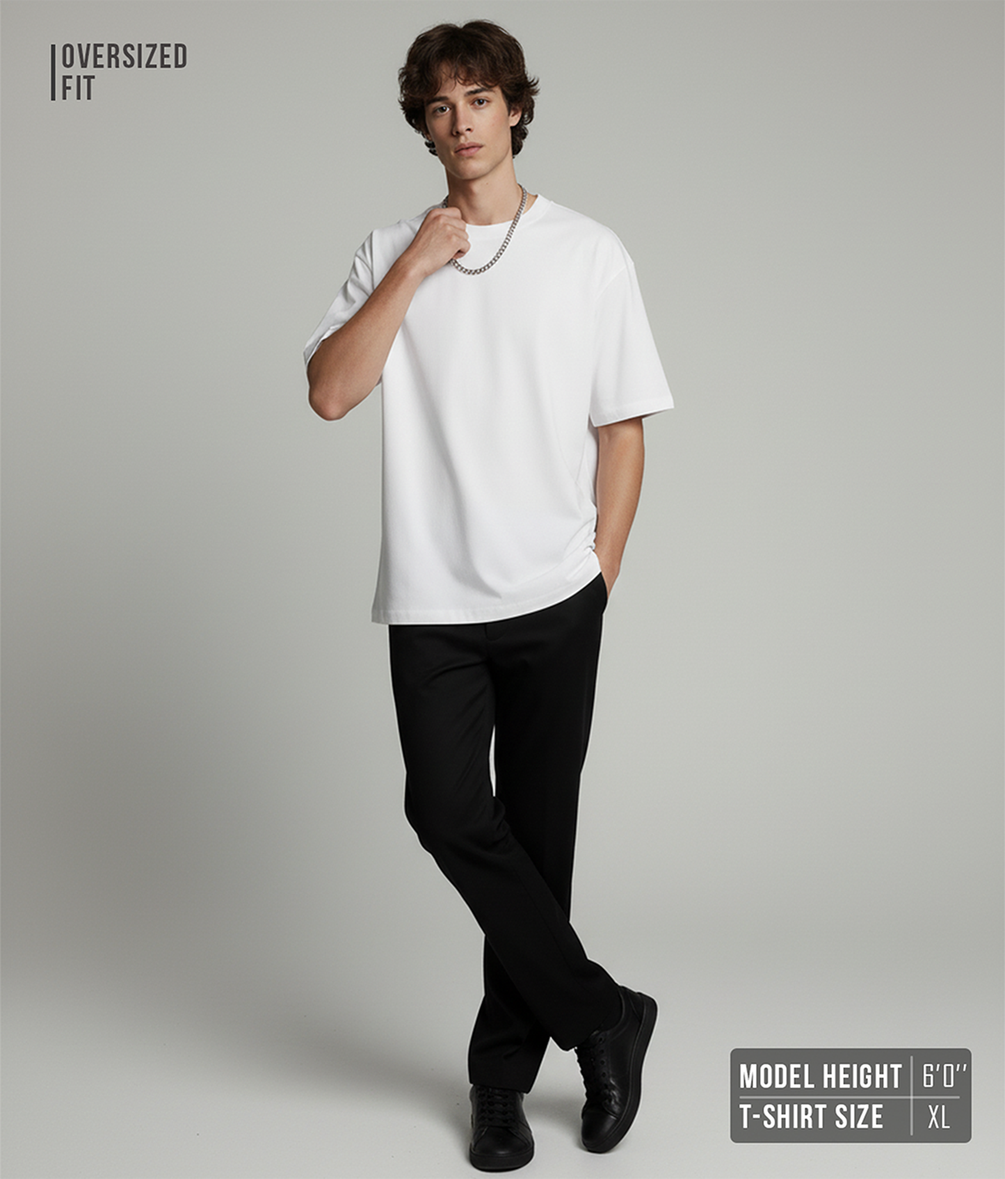 Solid White Oversized T-Shirt for Men | Premium Cotton Streetwear Oversized Tee