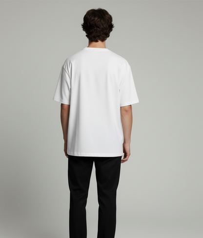 Solid White Oversized T-Shirt for Men | Premium Cotton Streetwear Oversized Tee