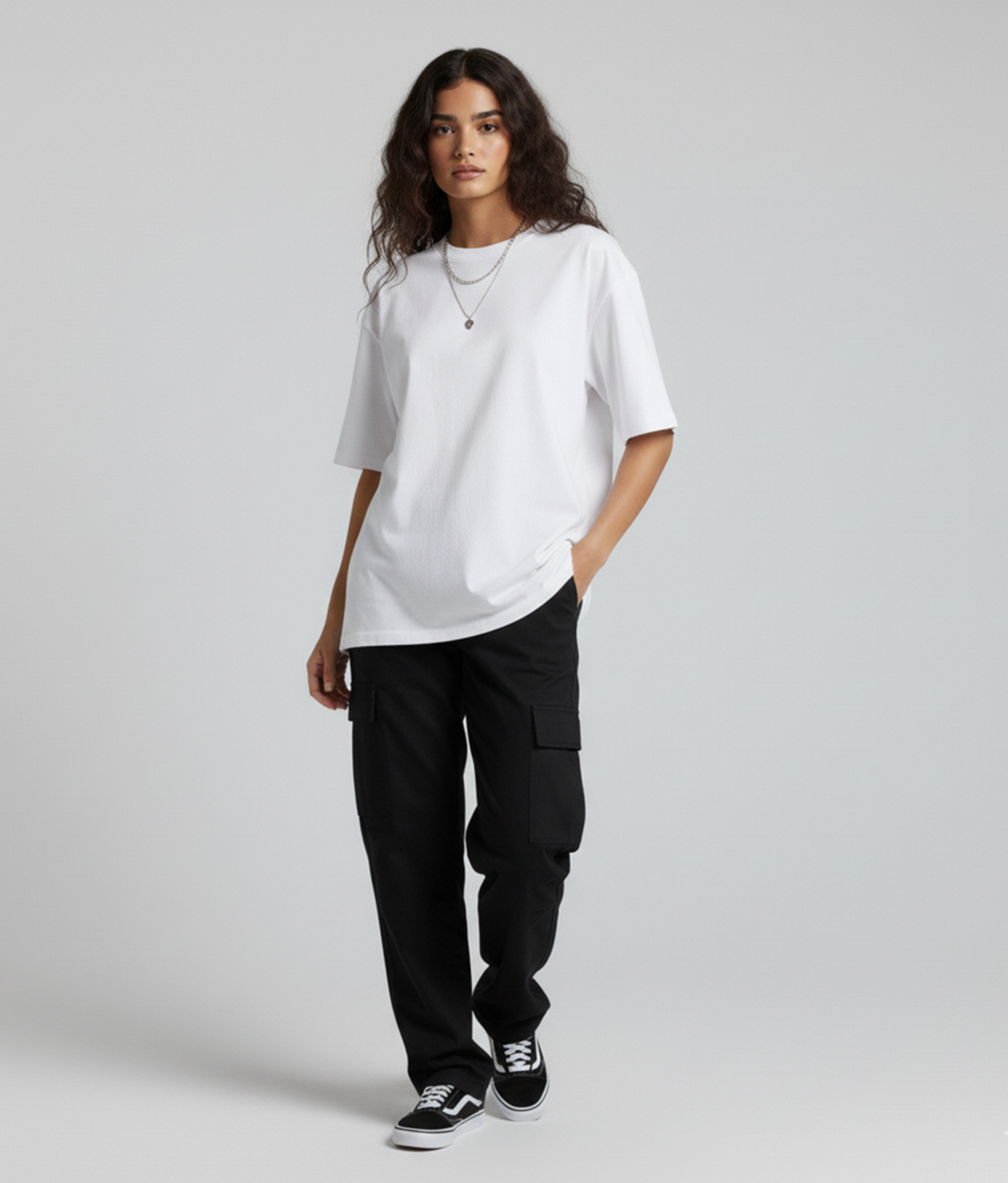 Solid White Oversized T-Shirt for Women | Premium Cotton Streetwear Tee