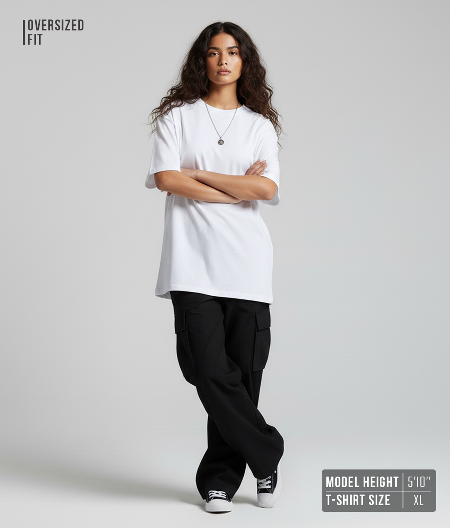 Solid White Oversized T-Shirt for Women | Premium Cotton Streetwear Tee