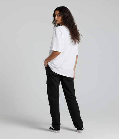 Solid White Oversized T-Shirt for Women | Premium Cotton Streetwear Tee