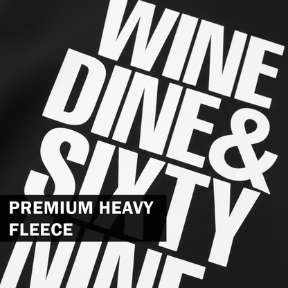 Wine Dine Sixty Nine Hoodie for Women | Black Graphic Hoodie India