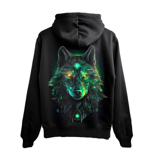 Wolf Graphic Hoodie for Men | Black Wolf Streetwear Hoodie India