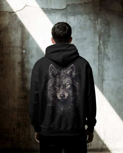 Wolf Hoodie for Men | Black Wolf Graphic Streetwear Hoodie India