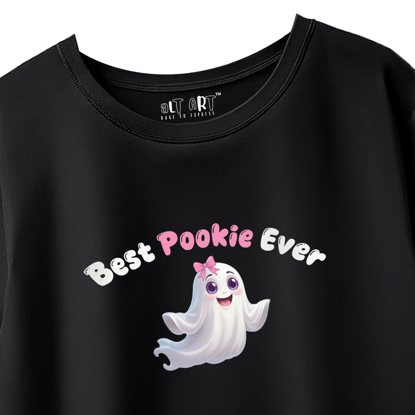 Pookie T-Shirt for Women & Girls – Black Oversized Cotton Tee