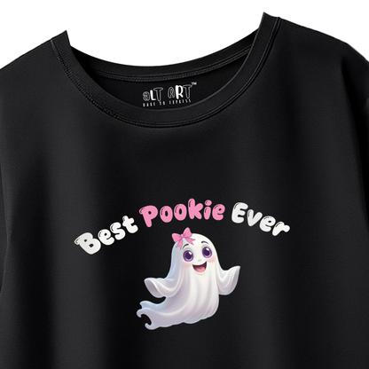 Pookie T-Shirt for Women & Girls – Black Oversized Cotton Tee