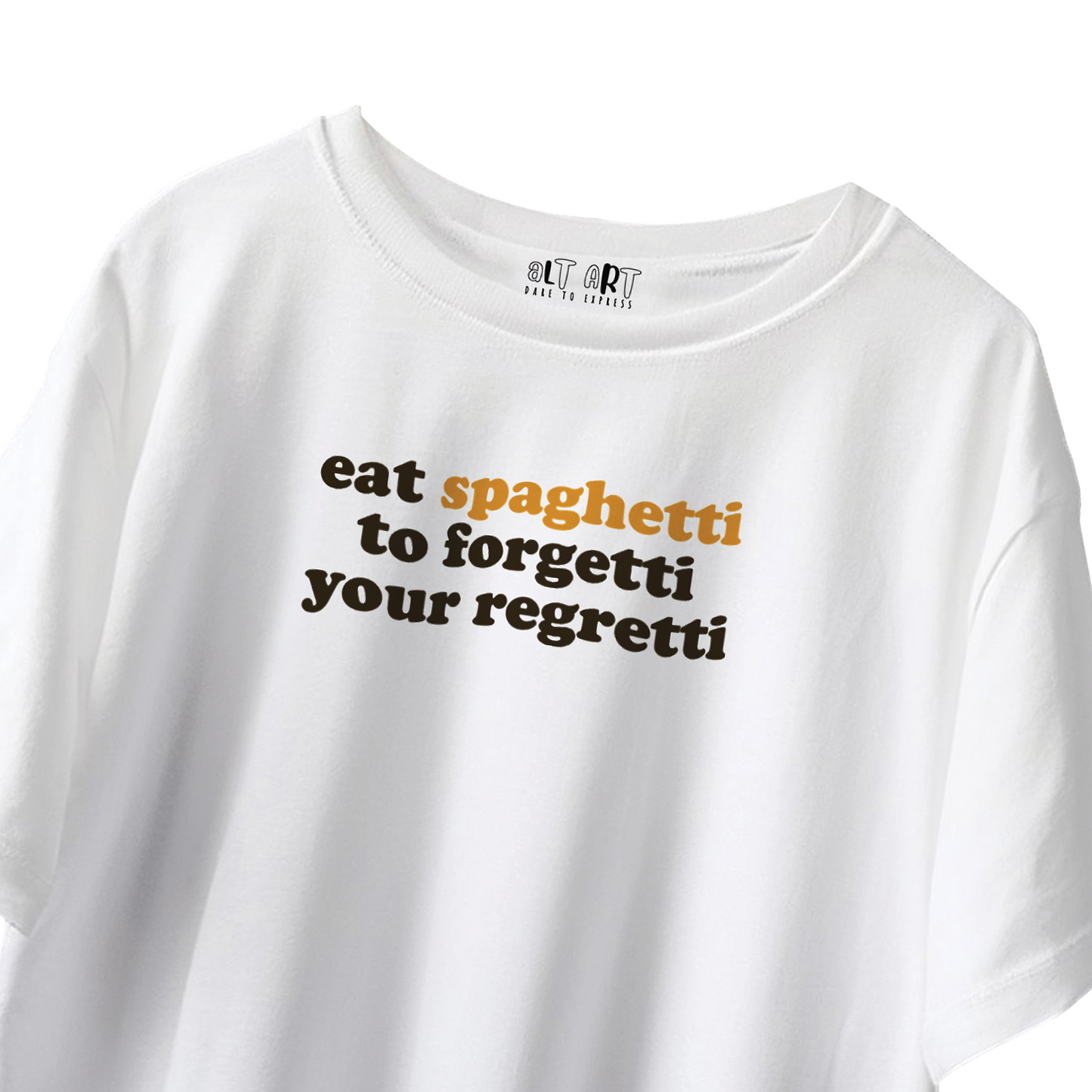 Eat Spaghetti Oversized T-Shirt for Women & Girls - Funny Quote T-shirt
