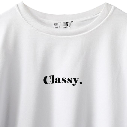 Classy White Oversized T-Shirt for Women & Girls - Minimal Aesthetic Streetwear