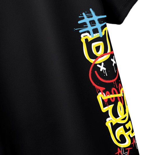 Dope Black Oversized T-Shirt for Men & Boys – Trendy Streetwear Tee Hip-Hop & Urban Fashion