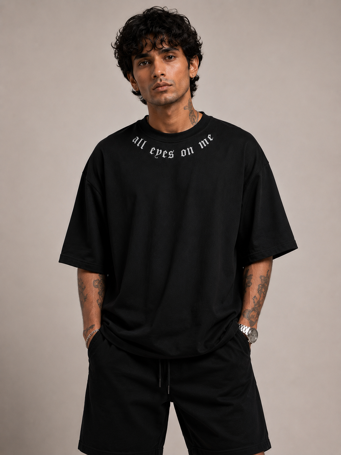 All Eyes On Me Oversized T Shirt for Men | Graphic Printed Oversized T Shirt | Premium Boxy Fit Streetwear Tee