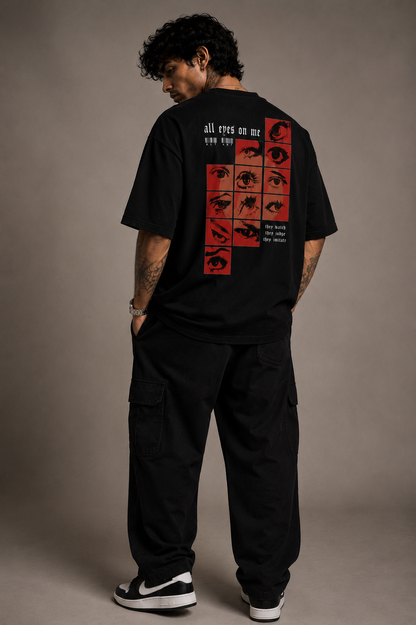 All Eyes On Me Oversized T Shirt for Men | Graphic Printed Oversized T Shirt | Premium Boxy Fit Streetwear Tee