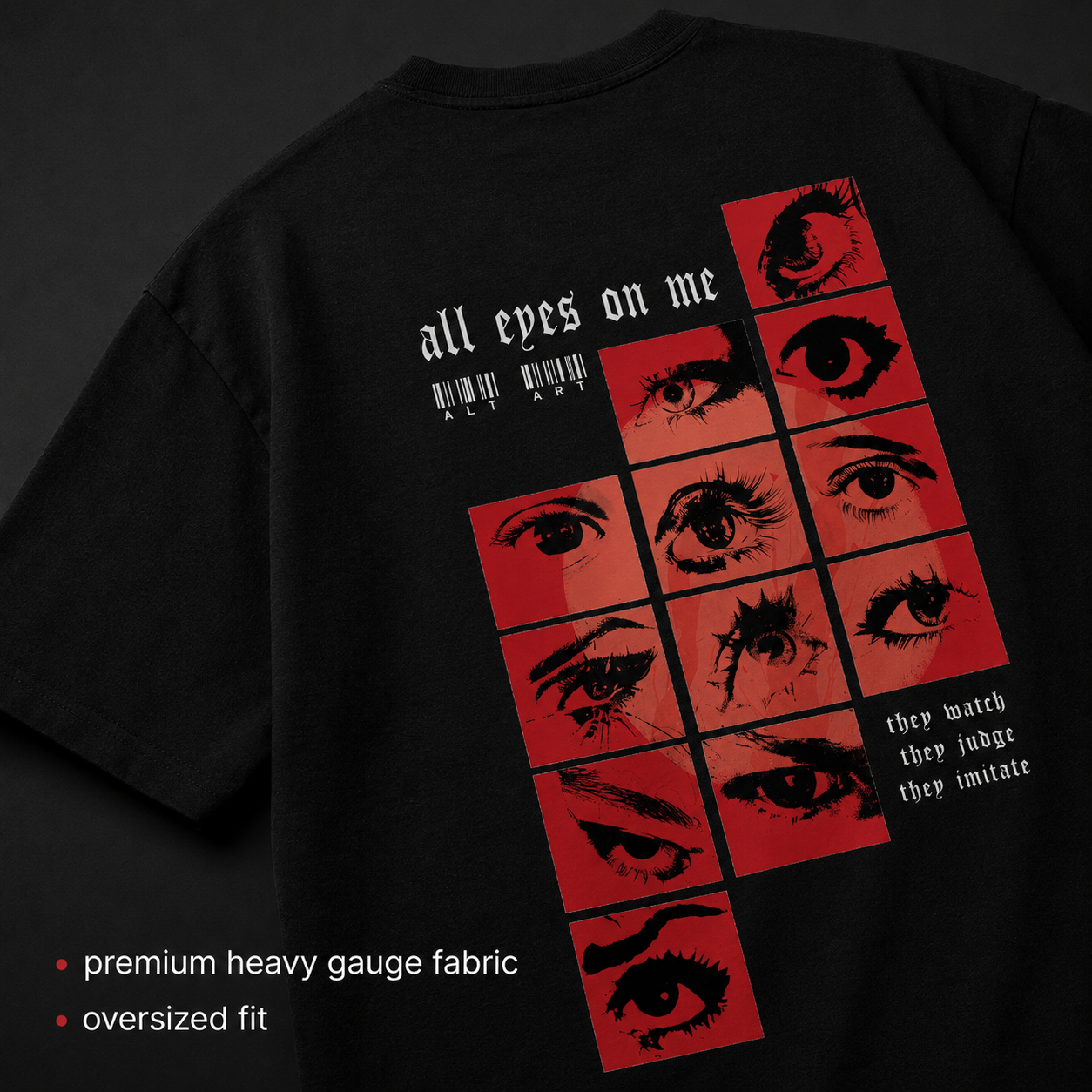 All Eyes On Me Oversized T Shirt for Men | Graphic Printed Oversized T Shirt | Premium Boxy Fit Streetwear Tee