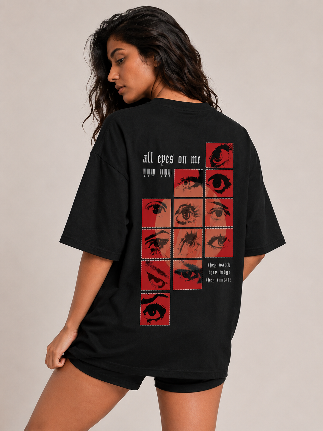 All Eyes On Me Oversized T Shirt for Women | Graphic Printed Oversized T Shirt | Premium Boxy Fit Streetwear Tee